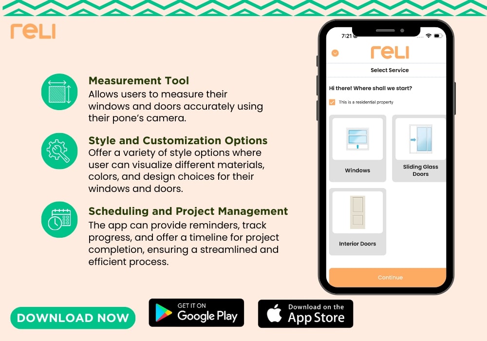 Perfect sliding door installation measurements in RELI App