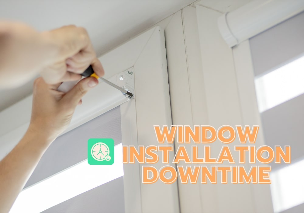 Expert installing window at home