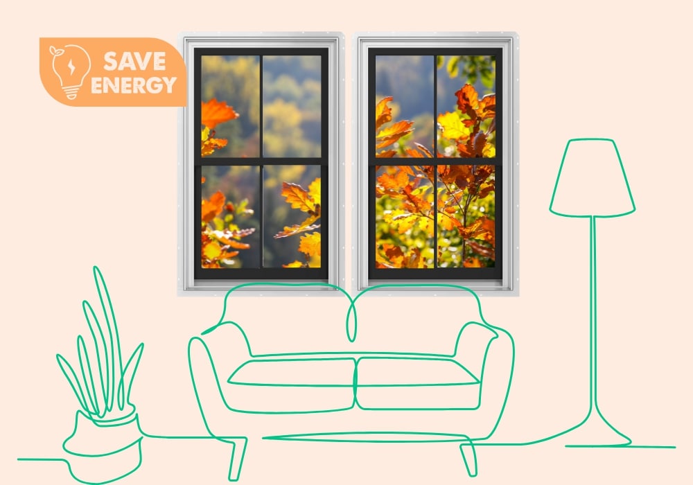 An energy efficient window in a home